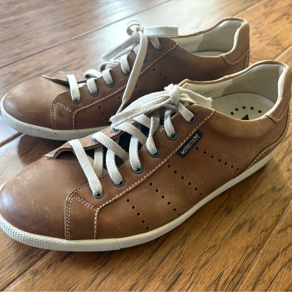 Mephisto Jerome Air-Relax Leather Sneakers Brown Men's Size 7.5 US
